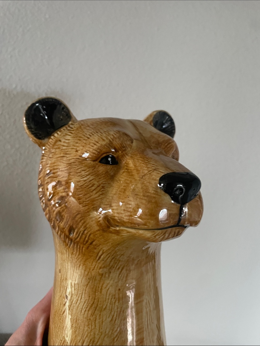 Brown Bear head / bust figurine shaped ceramic vase. - Picture 6 of 8